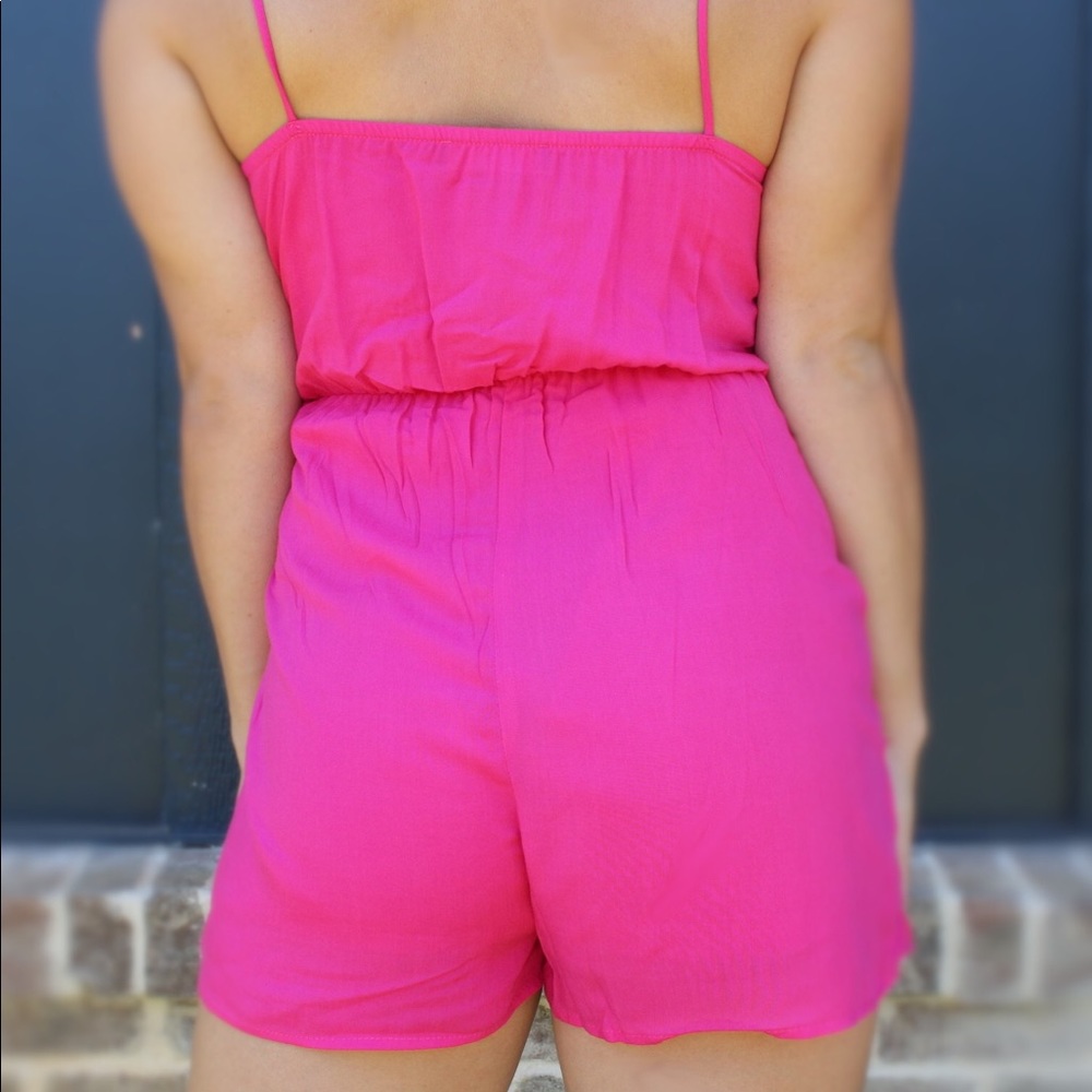 Wrap Romper Fuschia Sleeveless Small Medium Large - Picture 6 of 6
